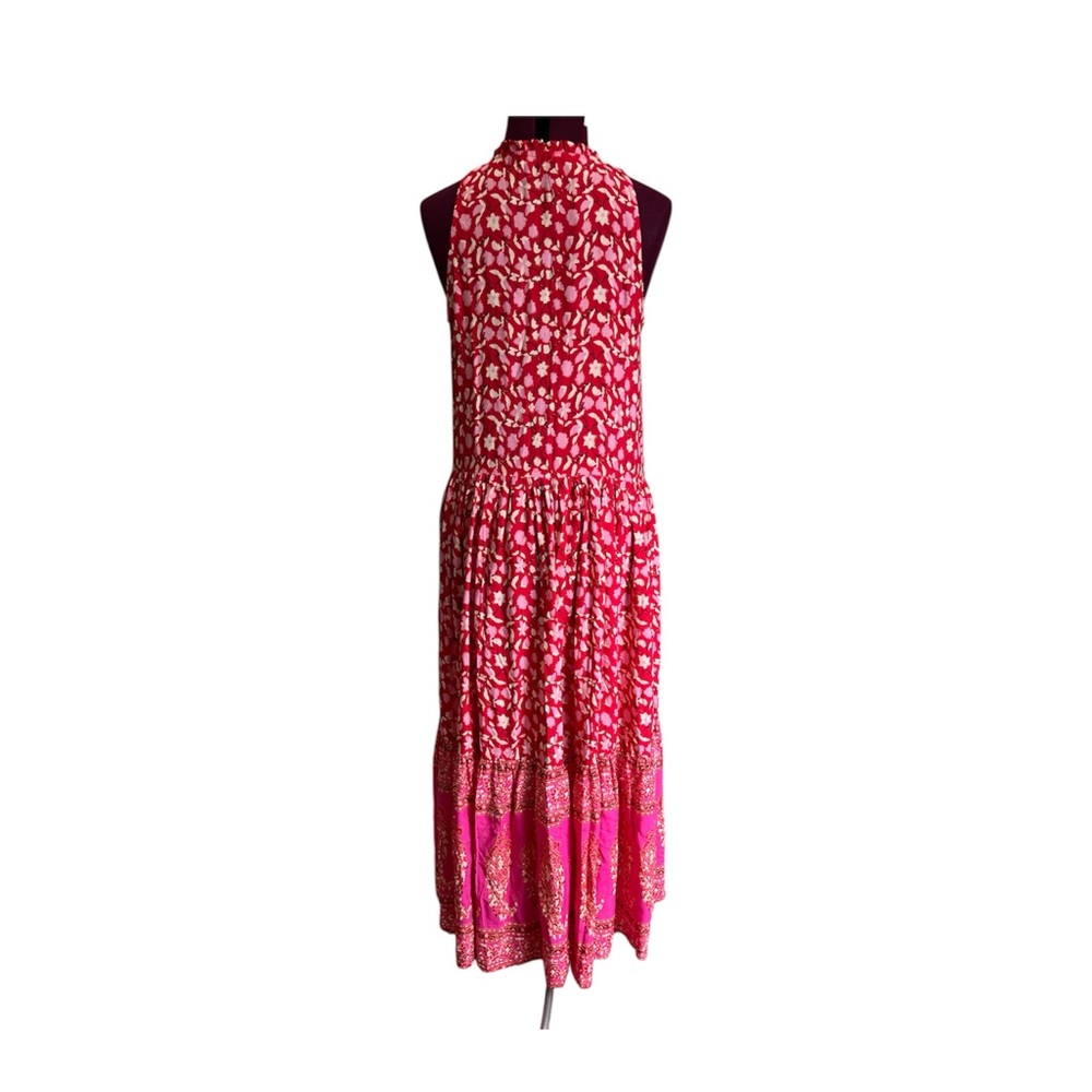 R.Vivimos size medium Pink Sleeveless Halter Maxi Sundress for Casual Occasions - Picture 6 of 8